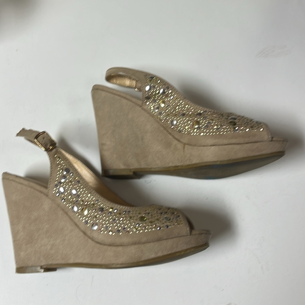 Gold Sequin Sparkly Wedge Heel by Jenny Fairy Size 35
